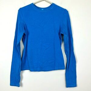 Skims Blue Long Sleeve Cotton T-shirt SIZE L